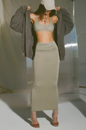 Foldover Maxi Skirt