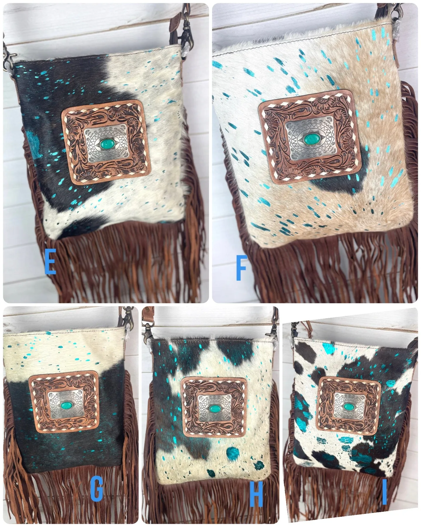 Foothills Rancher Brown and White Hide Crossbody Handbag