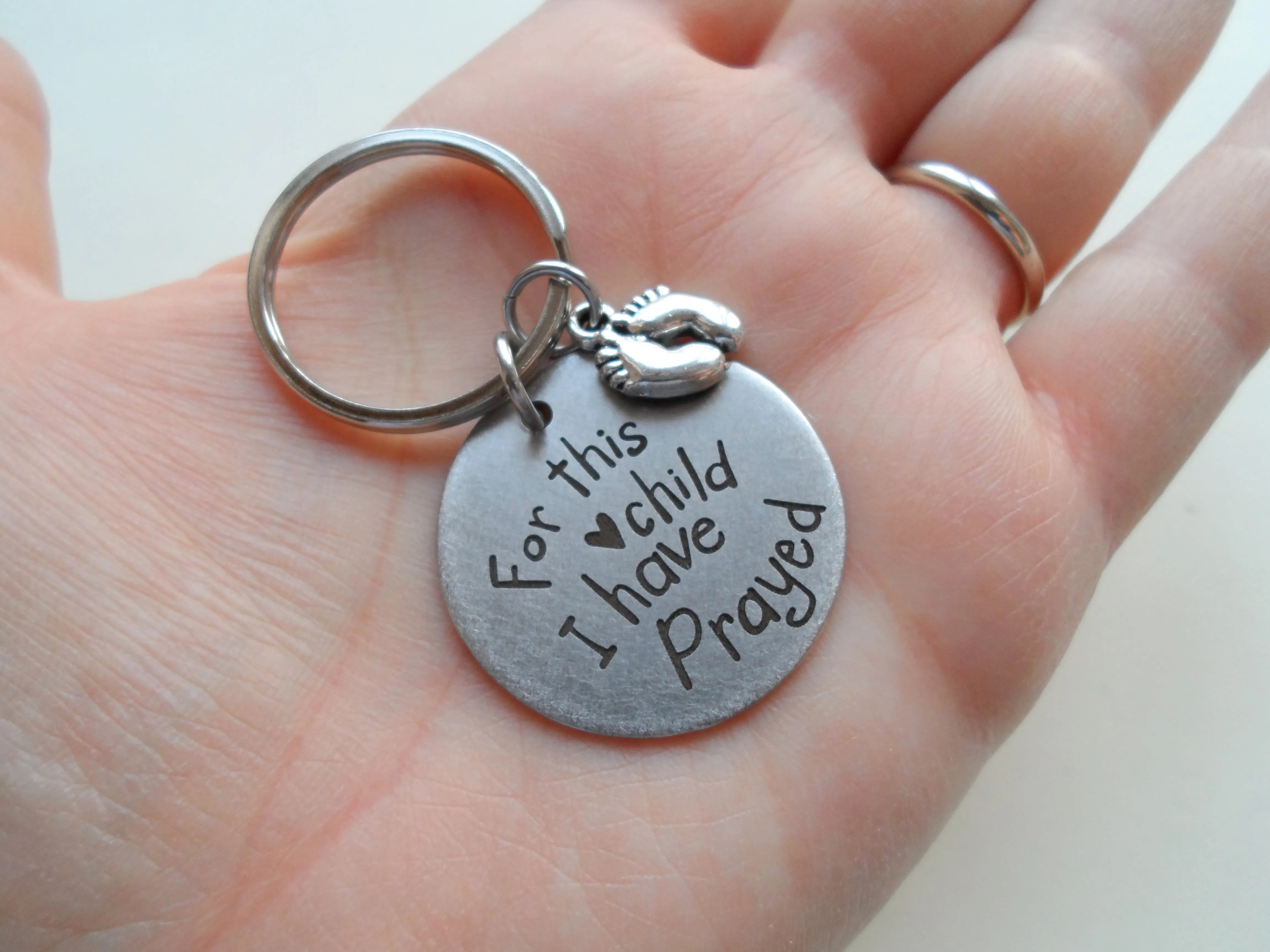 For This Child I Have Prayed Keychain; Handbag Charm, Mother's Keychain, Father's Keychain