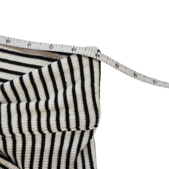 Free People All Tied Up Skirt Cream Black Stripes Pockets Women's Size Small