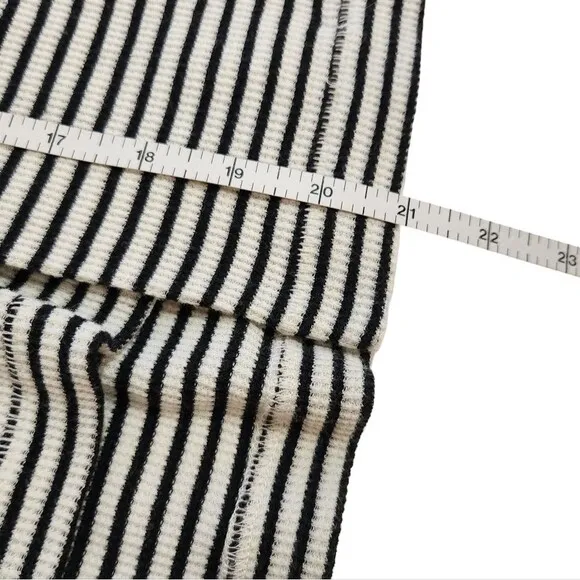 Free People All Tied Up Skirt Cream Black Stripes Pockets Women's Size Small
