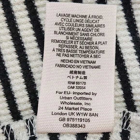 Free People All Tied Up Skirt Cream Black Stripes Pockets Women's Size Small