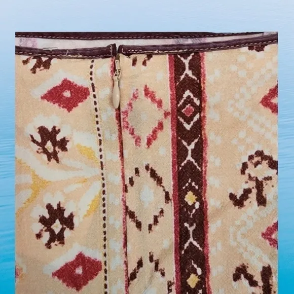 FREE PEOPLE Cleo Printed Side Slit Tie Wrap Mini Skirt in Multi Combo.