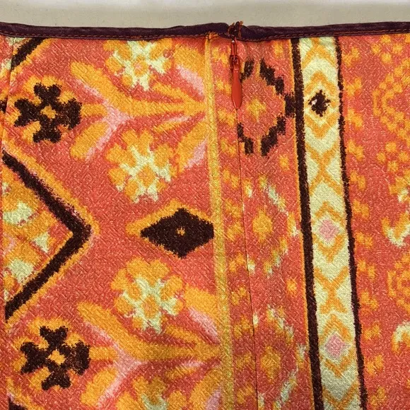 Free People Cleo Wrap Skirt in Rust Combo Size 6
