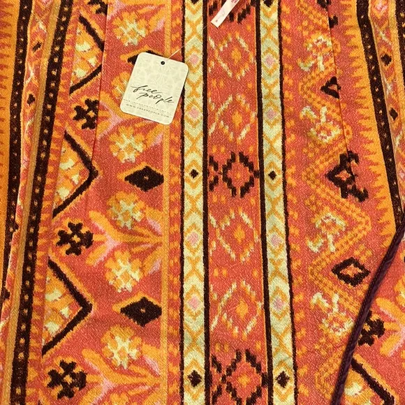 Free People Cleo Wrap Skirt in Rust Combo Size 6