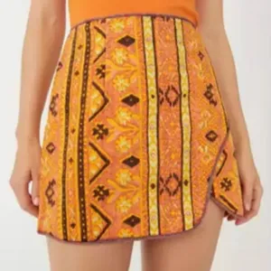 Free People Cleo Wrap Skirt in Rust Combo Size 6