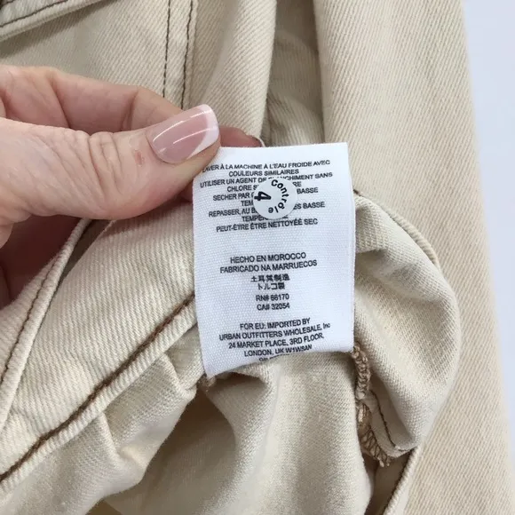 Free People Eisenhower Denim Twill Jacket Casual Boho Ivory Slouchy NWT Size L