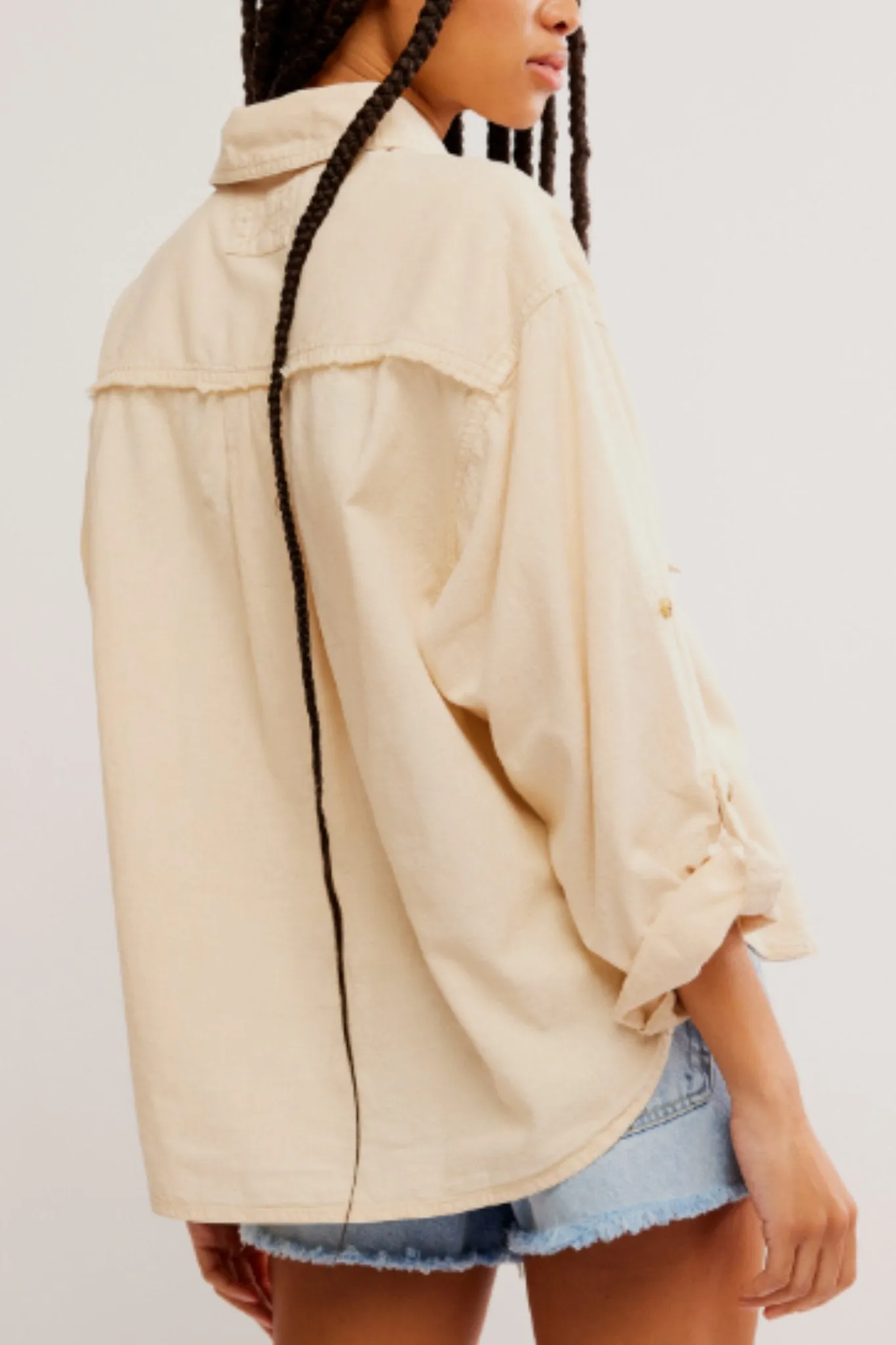 Free People: Made for Sun Linen Shirt in Wet Plaster