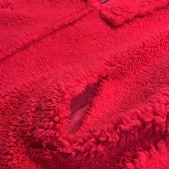 Free People Neon Coral/Hot Pink Nantucket Fleece Pullover Sz-M