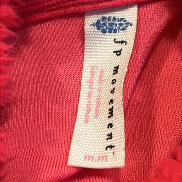 Free People Neon Coral/Hot Pink Nantucket Fleece Pullover Sz-M