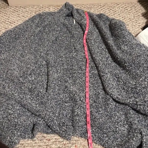 Free People Soft Knit Oversized Slouchy BFF Cardigan in Navy Combo- Size Small