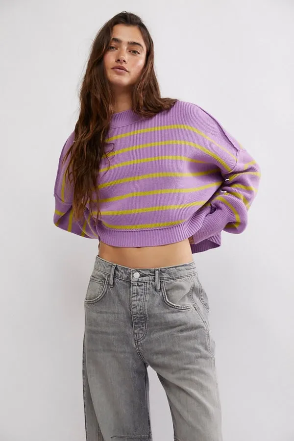 free people: stripe easy street crop-iris orchid combo