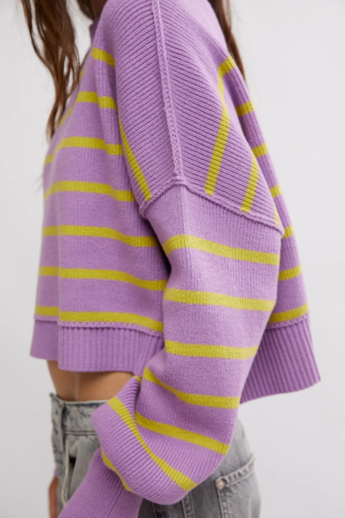 Free People: Stripe Easy Street Crop Pullover