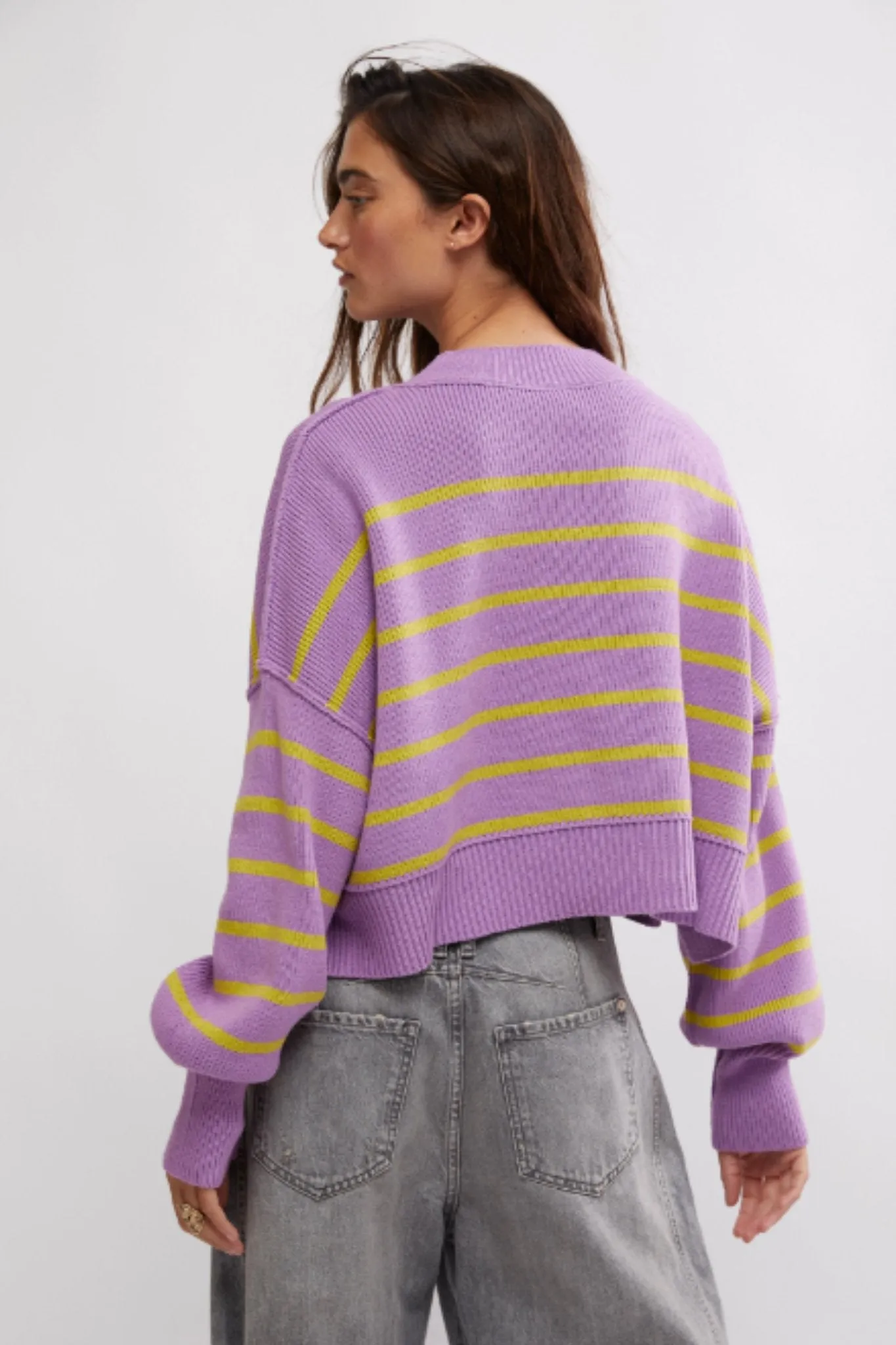 Free People: Stripe Easy Street Crop Pullover