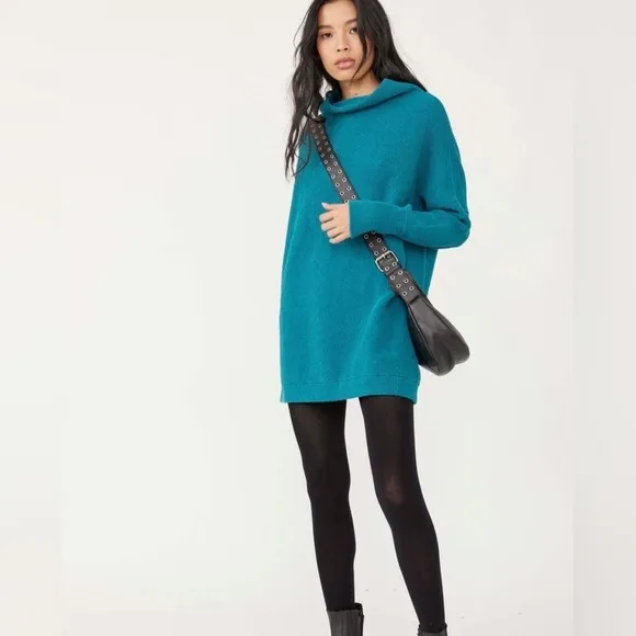 Free People•Ottoman Slouchy Tunic•Electric Teal•Size X-Small