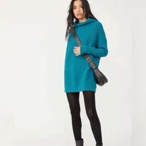 Free People•Ottoman Slouchy Tunic•Electric Teal•Size X-Small