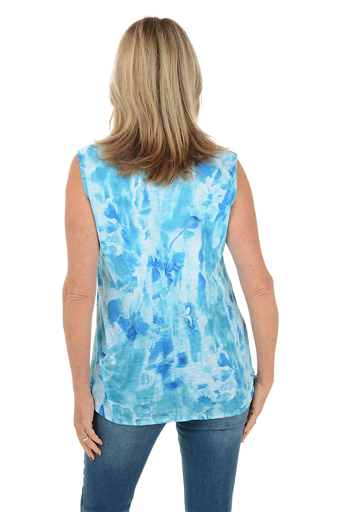 Fresh Air Sleeveless Button-Front Knit Top