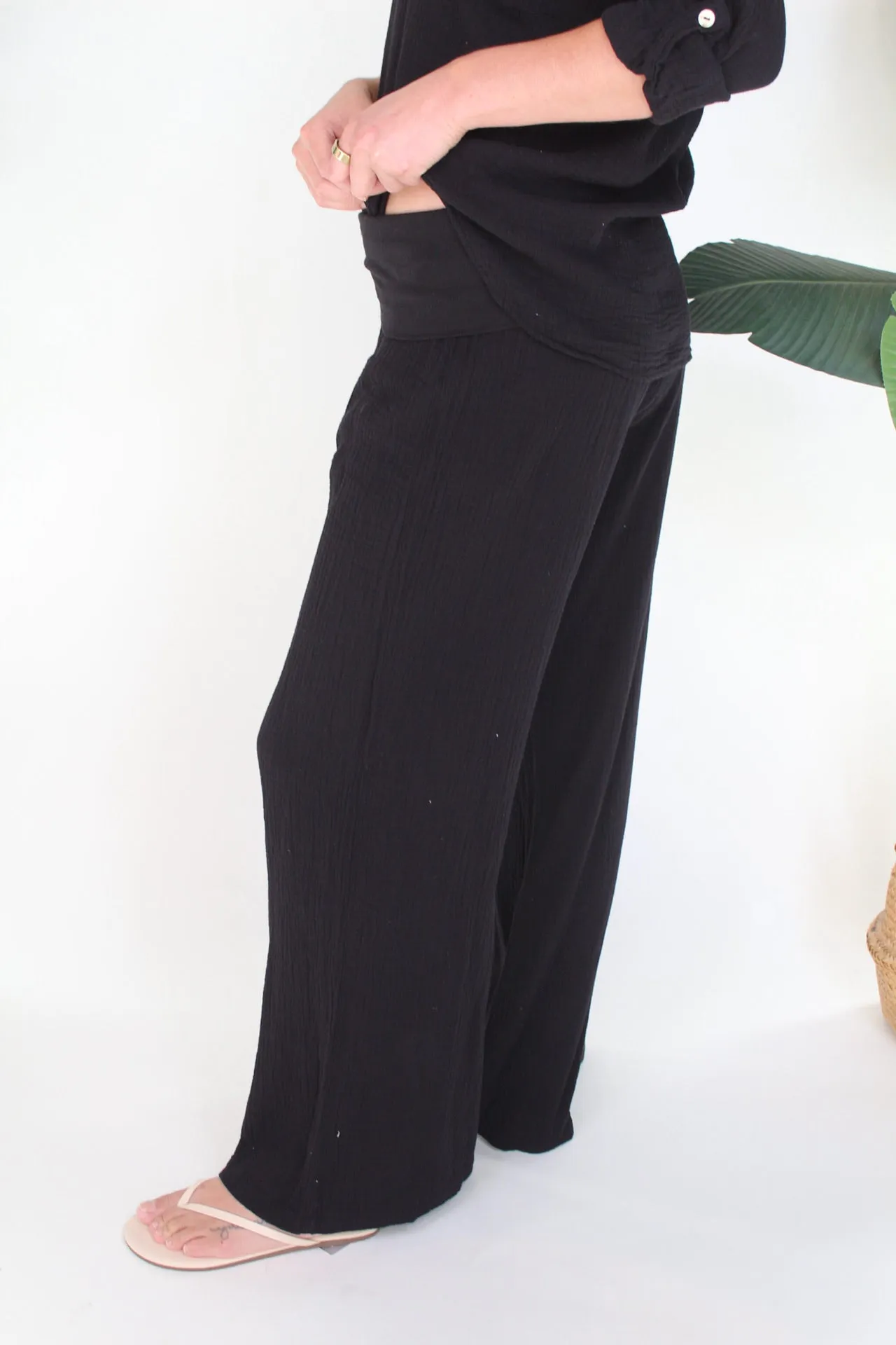 Fresh Laundry Foldover Gauze Pant