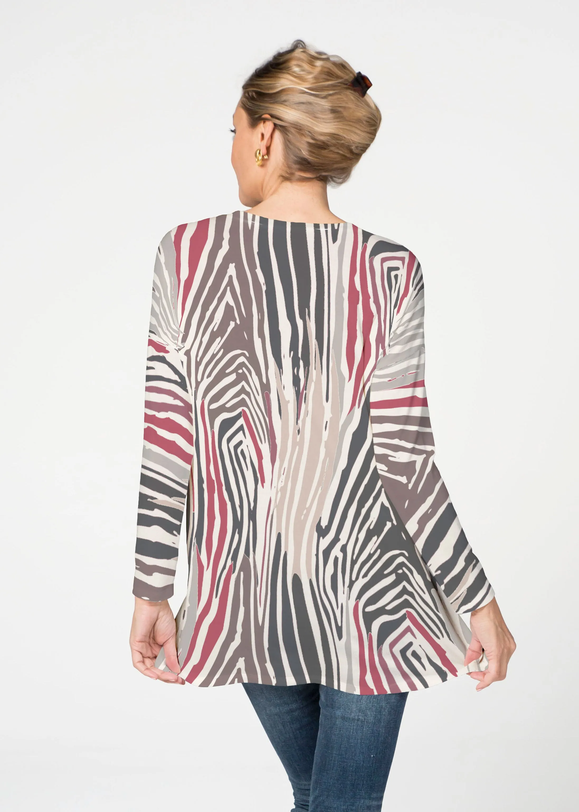 Fruity Stripe Neutral (14305) Slouchy Butterknit Top