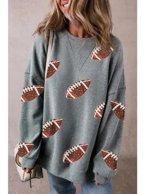 Gameday Sequin Football Sweatshirt