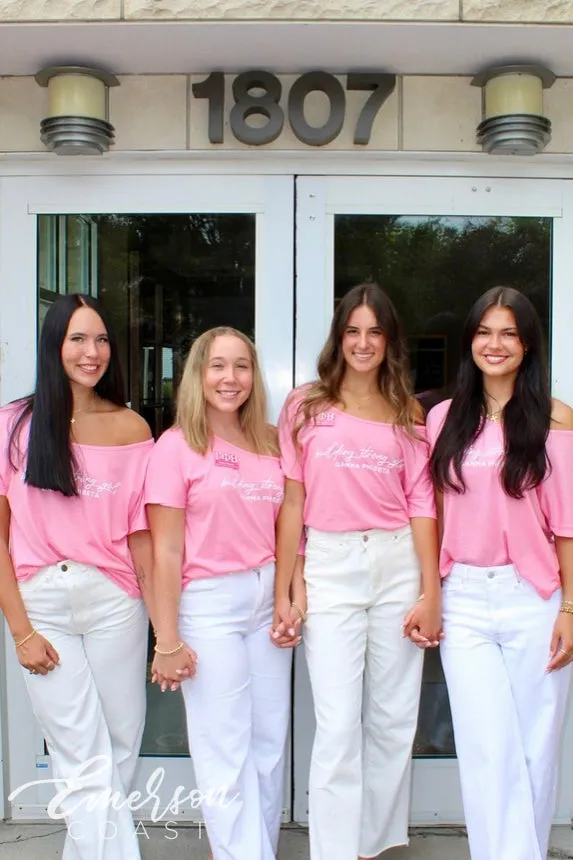 Gamma Phi Beta Building Strong Girls Pink Slouchy Tee