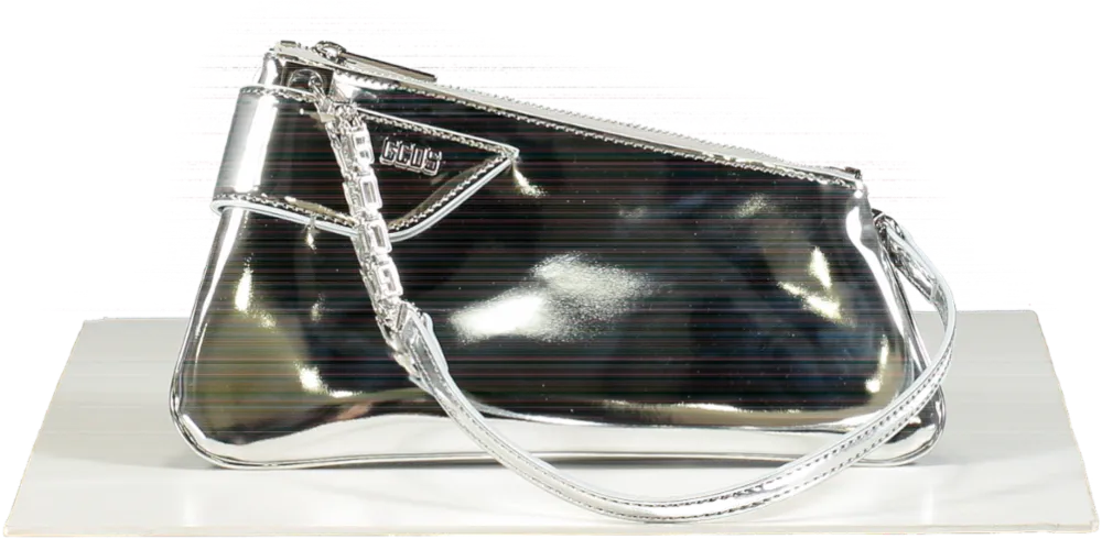 GCDS Silver Metallic Chain Handbag