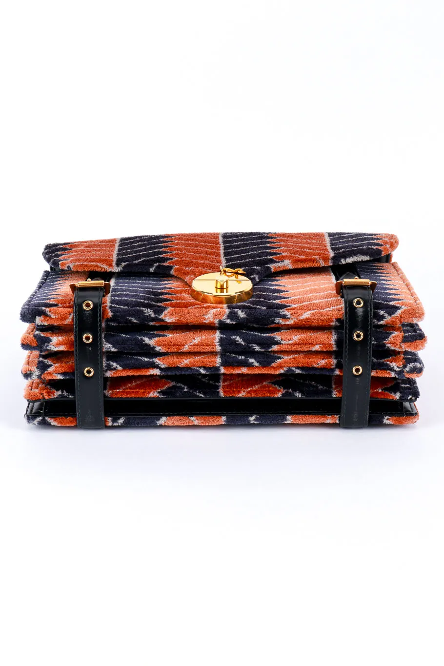 Geometric Velvet Accordion Handbag