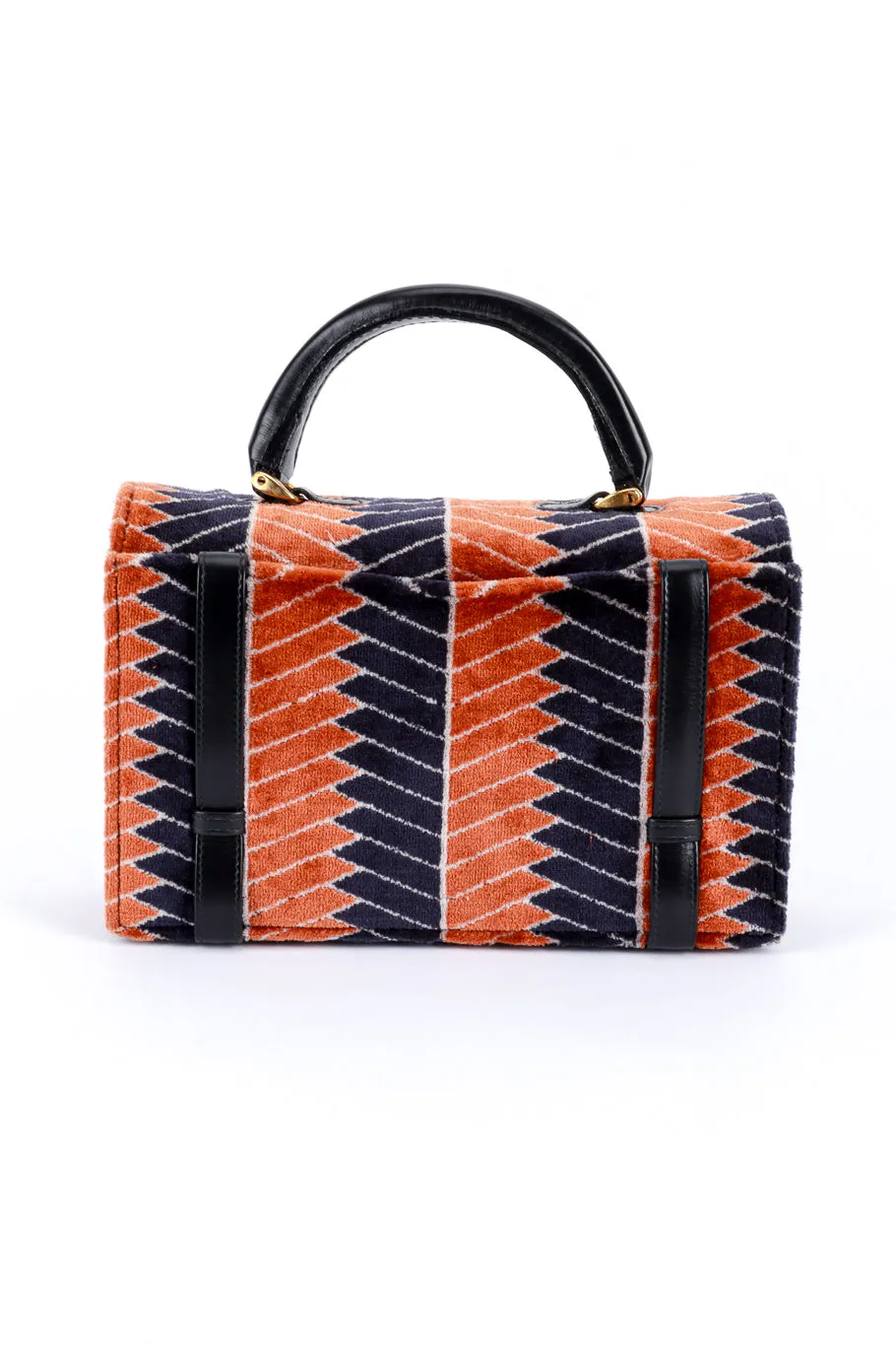 Geometric Velvet Accordion Handbag