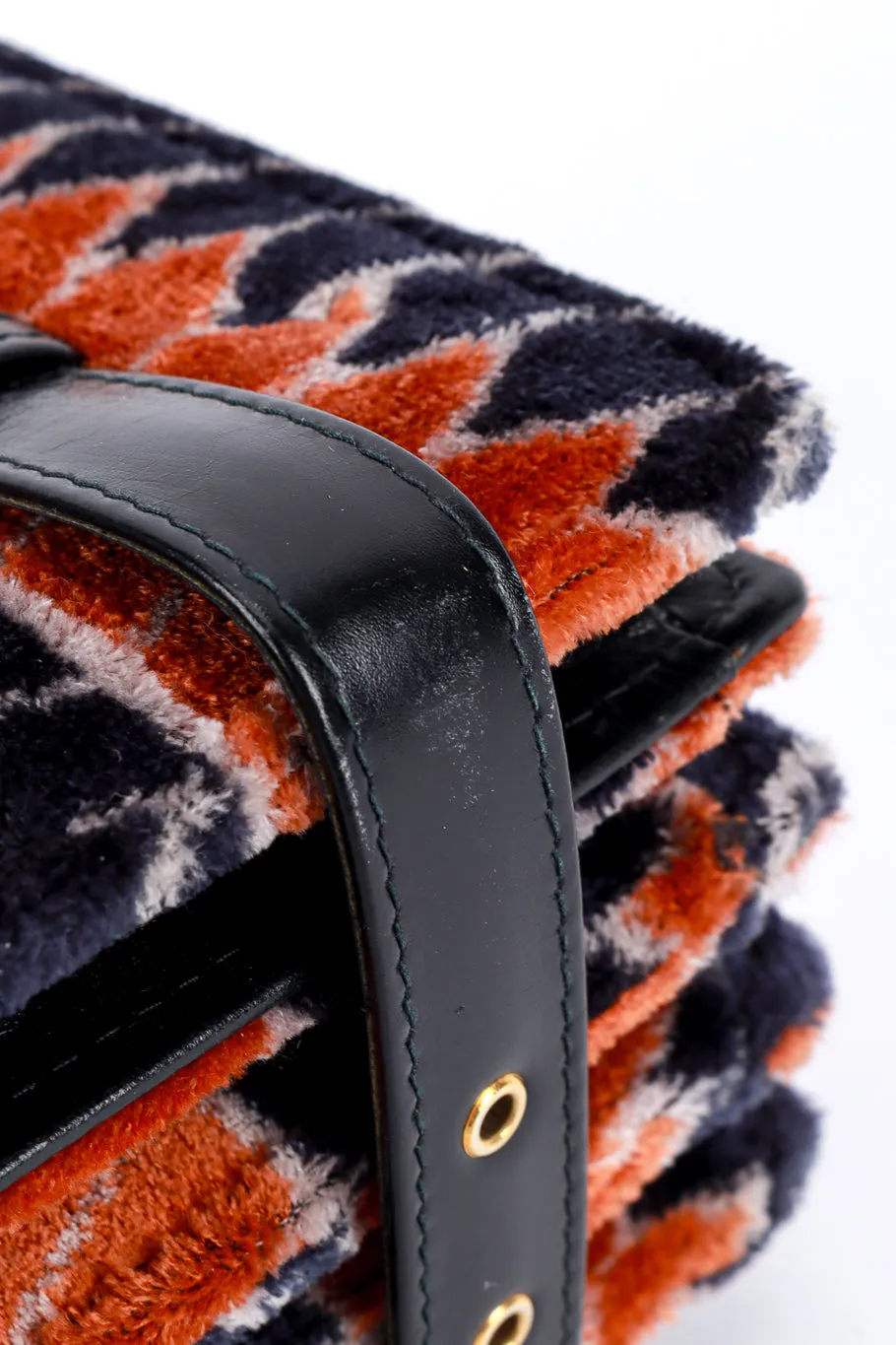 Geometric Velvet Accordion Handbag