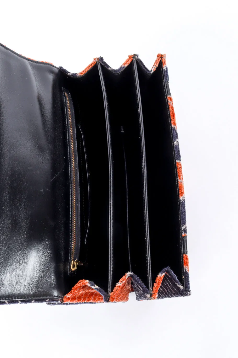 Geometric Velvet Accordion Handbag