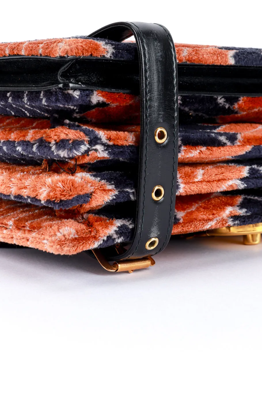 Geometric Velvet Accordion Handbag