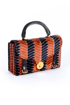 Geometric Velvet Accordion Handbag