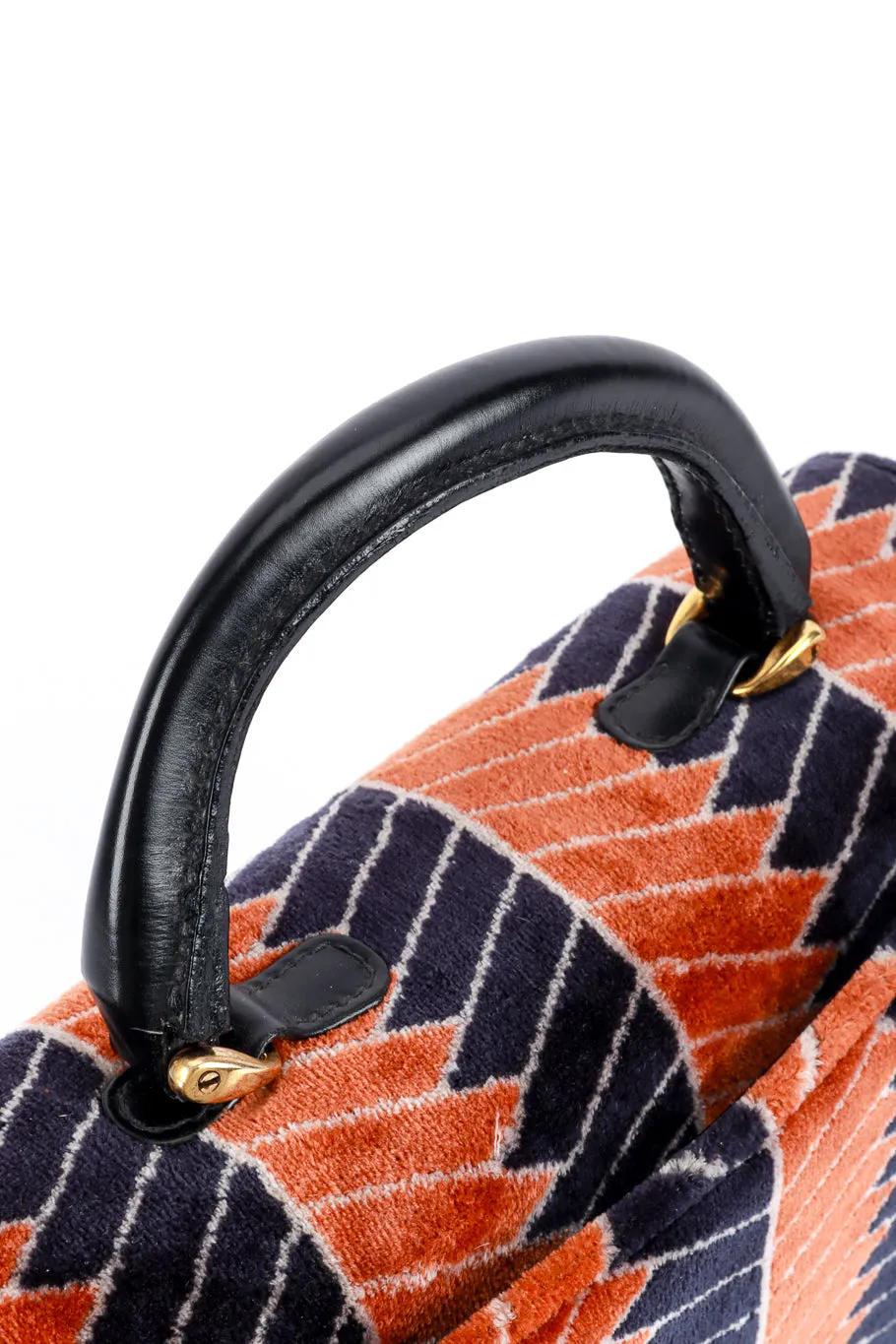 Geometric Velvet Accordion Handbag
