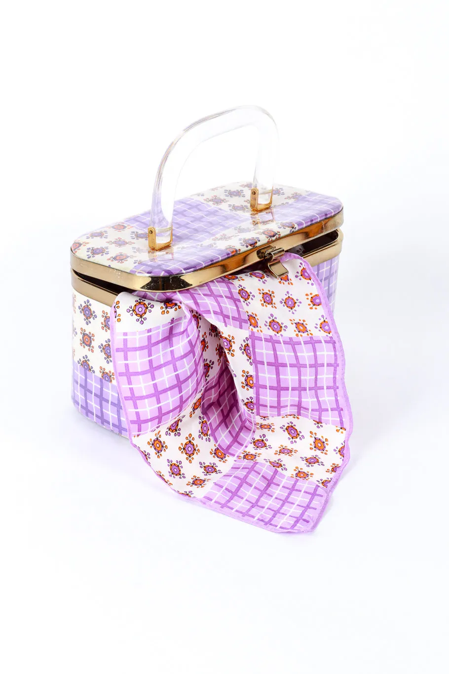 Gingham Box Bag & Scarf Set