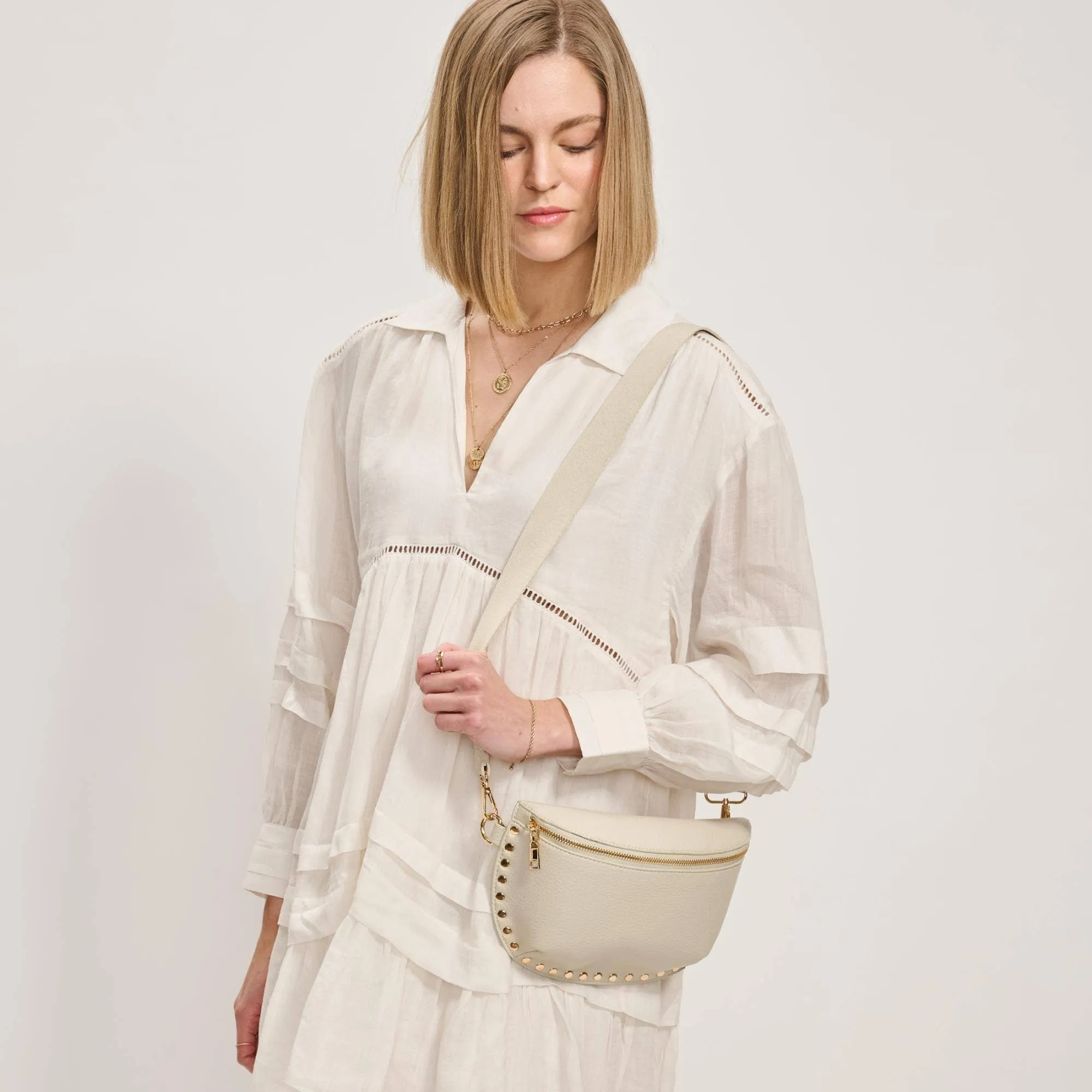 Gizelle Belt Crossbody Bag | Cream