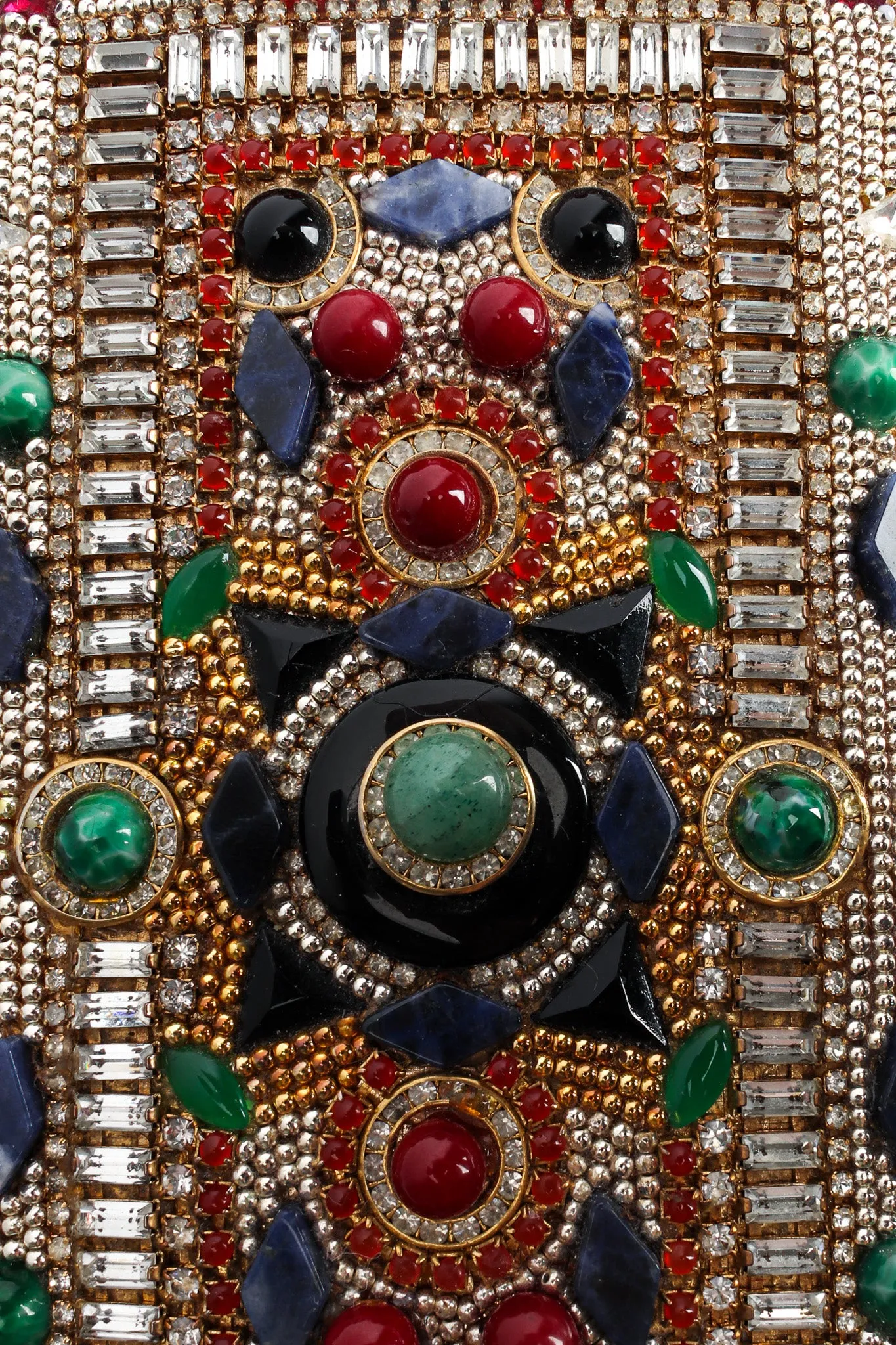 Glass Stone & Rhinestone Box Clutch