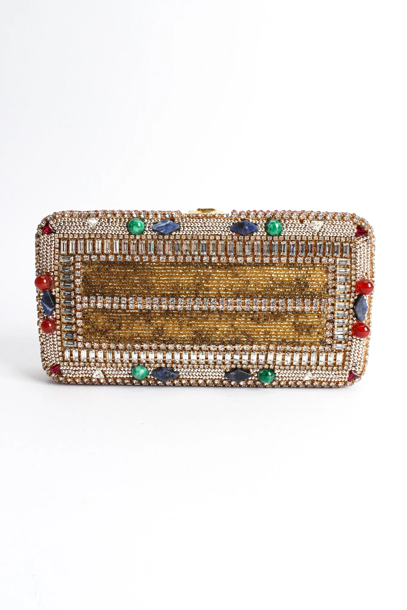 Glass Stone & Rhinestone Box Clutch