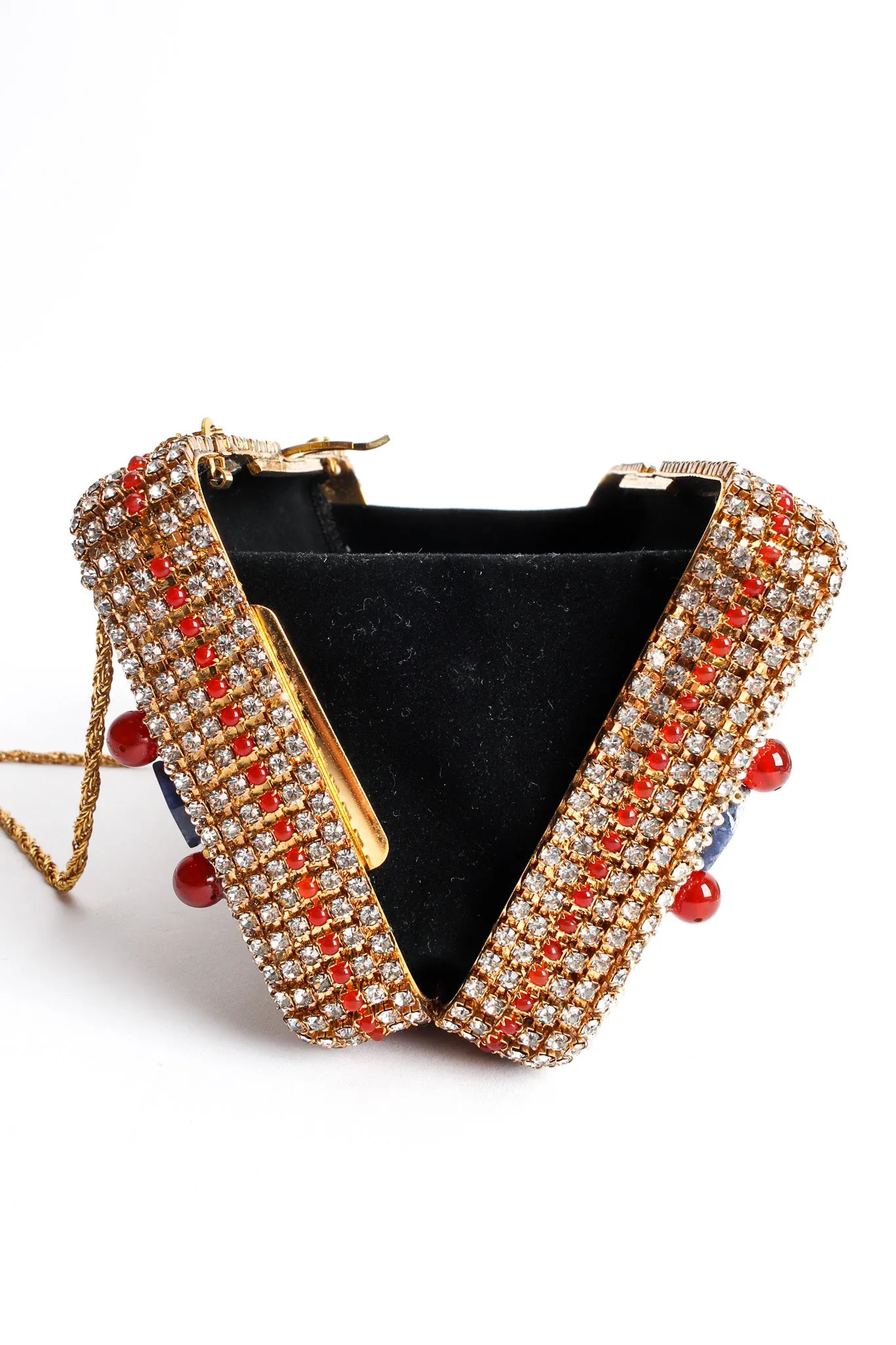 Glass Stone & Rhinestone Box Clutch
