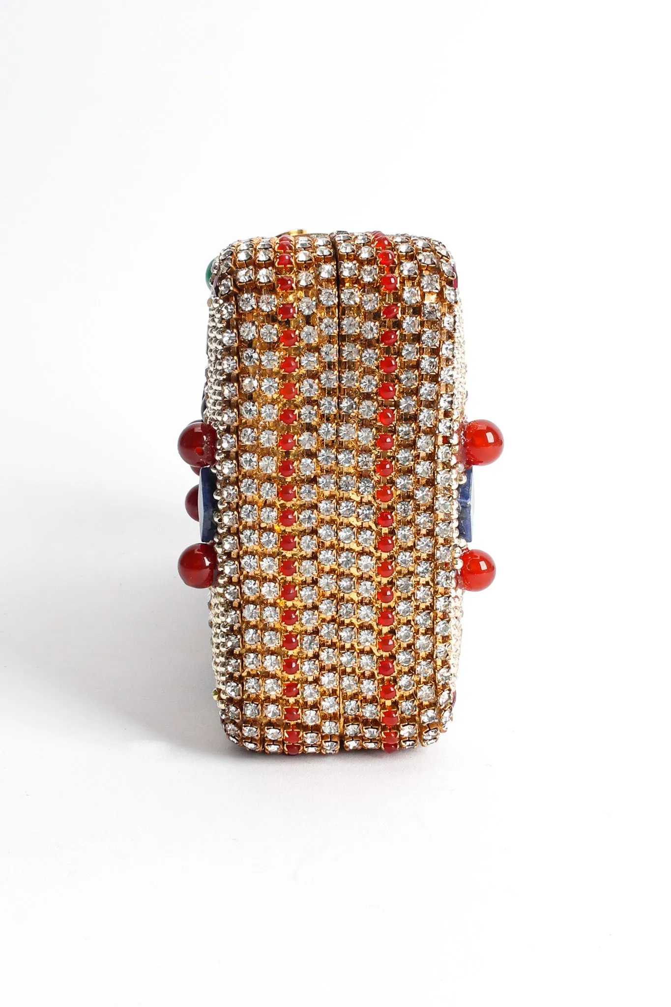 Glass Stone & Rhinestone Box Clutch