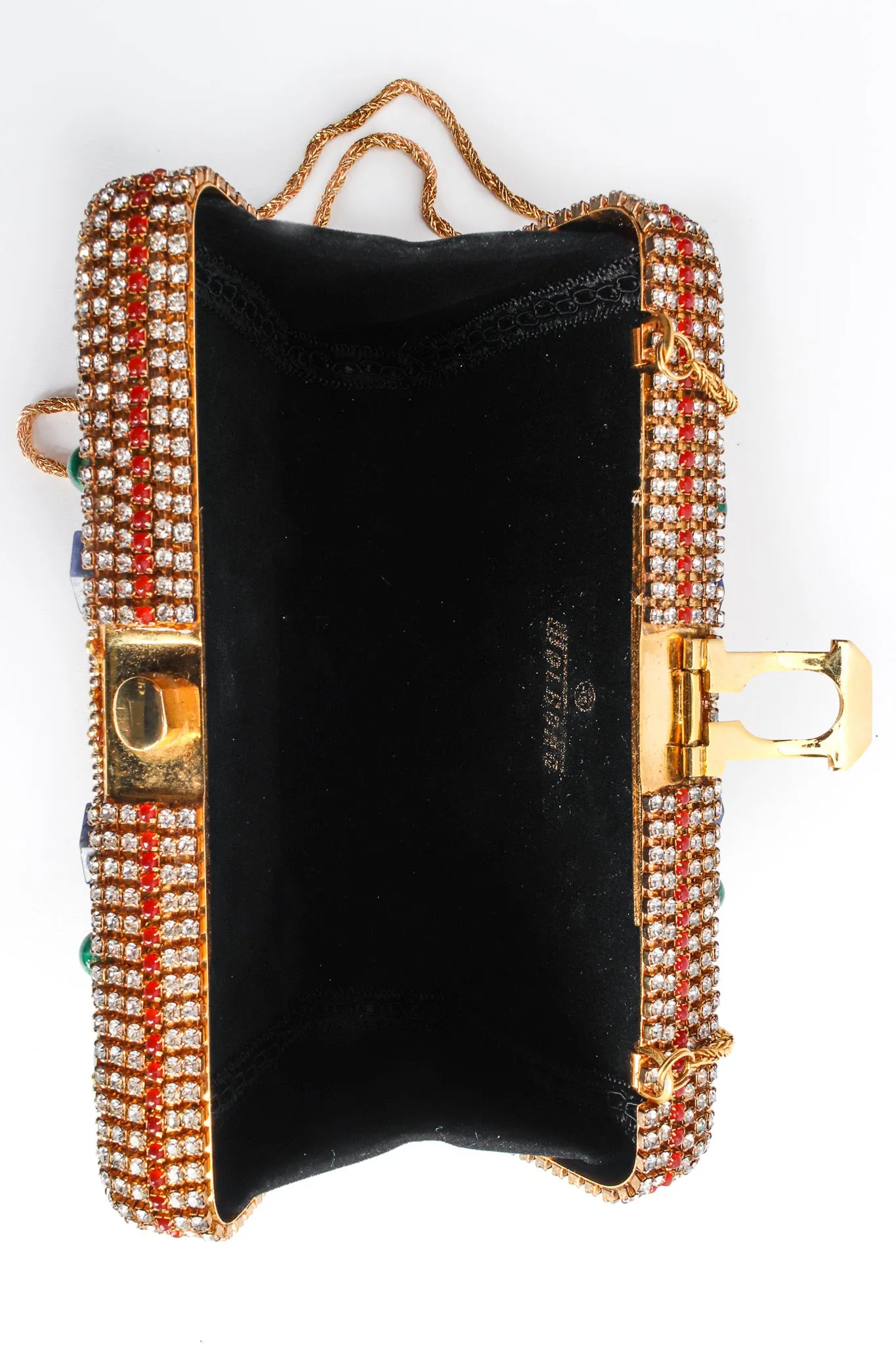 Glass Stone & Rhinestone Box Clutch