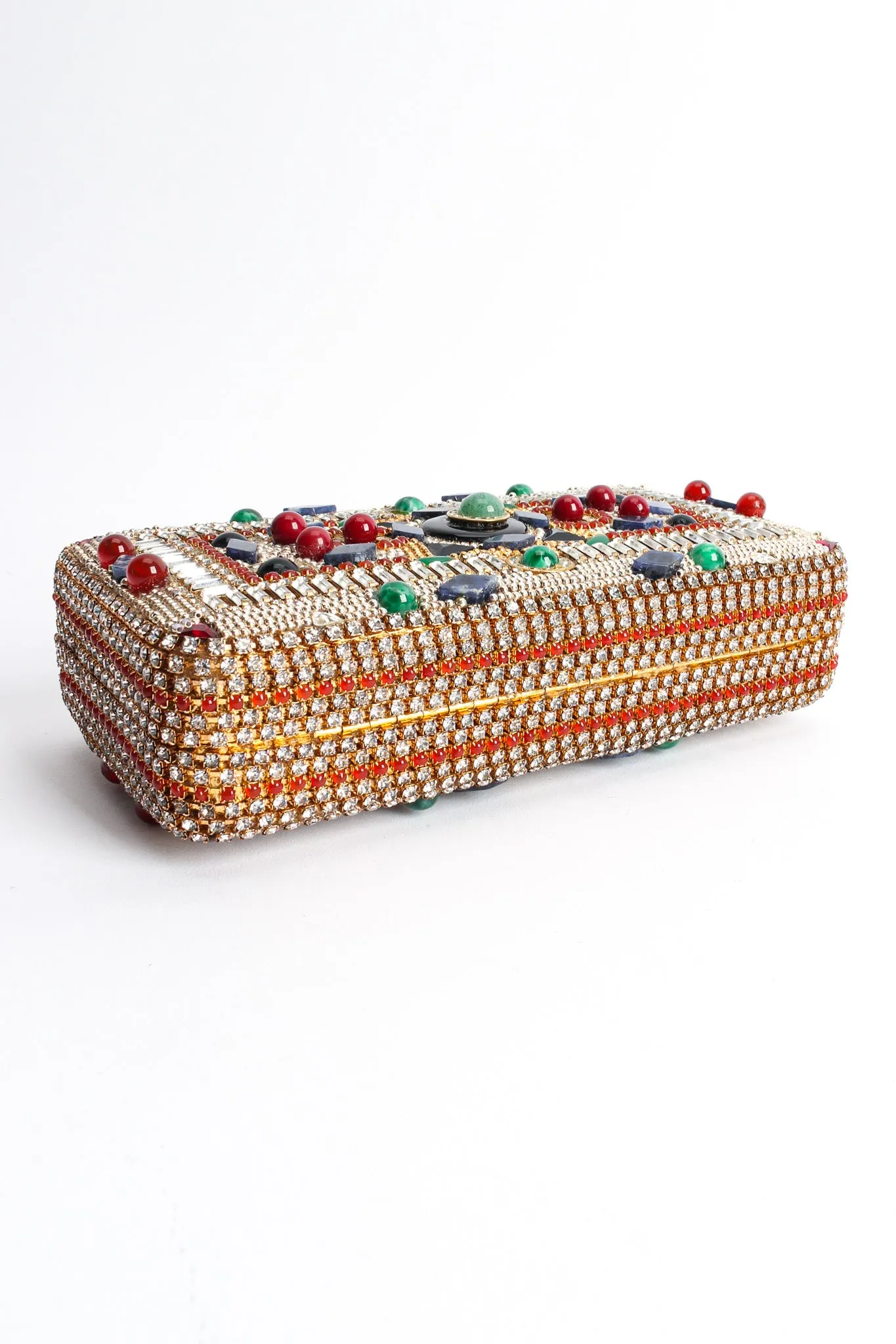 Glass Stone & Rhinestone Box Clutch