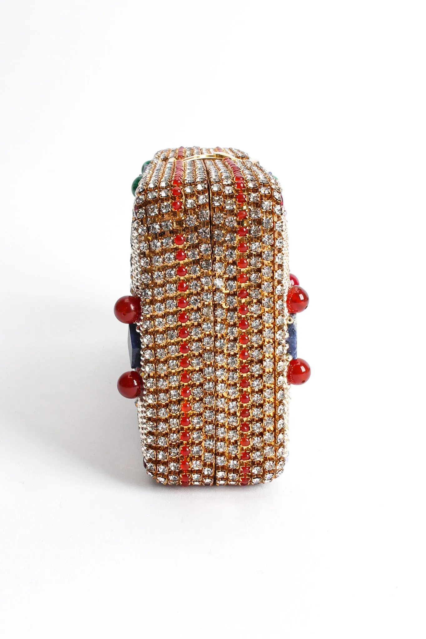 Glass Stone & Rhinestone Box Clutch