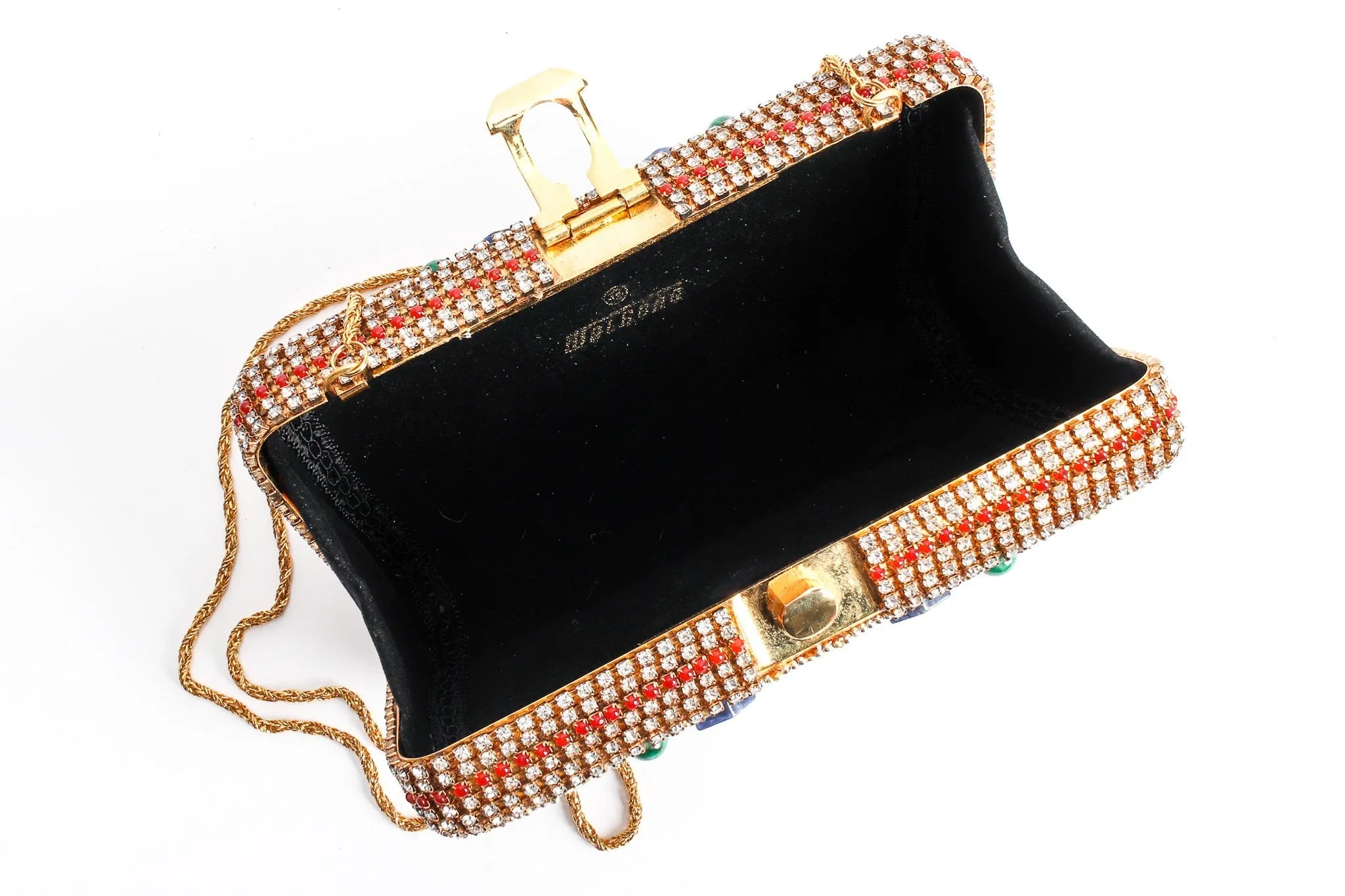 Glass Stone & Rhinestone Box Clutch