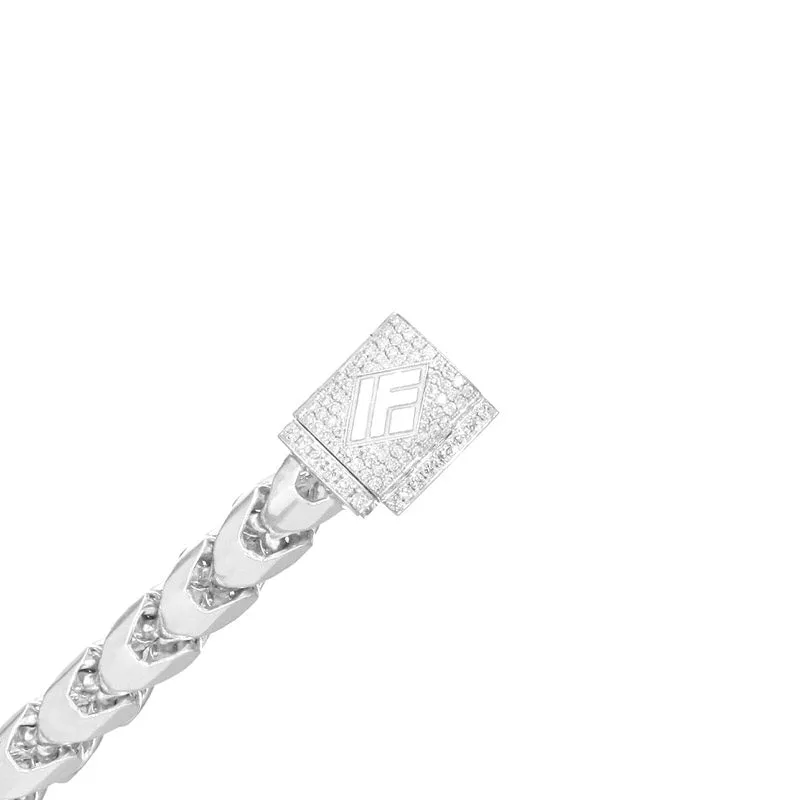 Gold Franco Bracelet (6.5mm, Diamond Clasp)