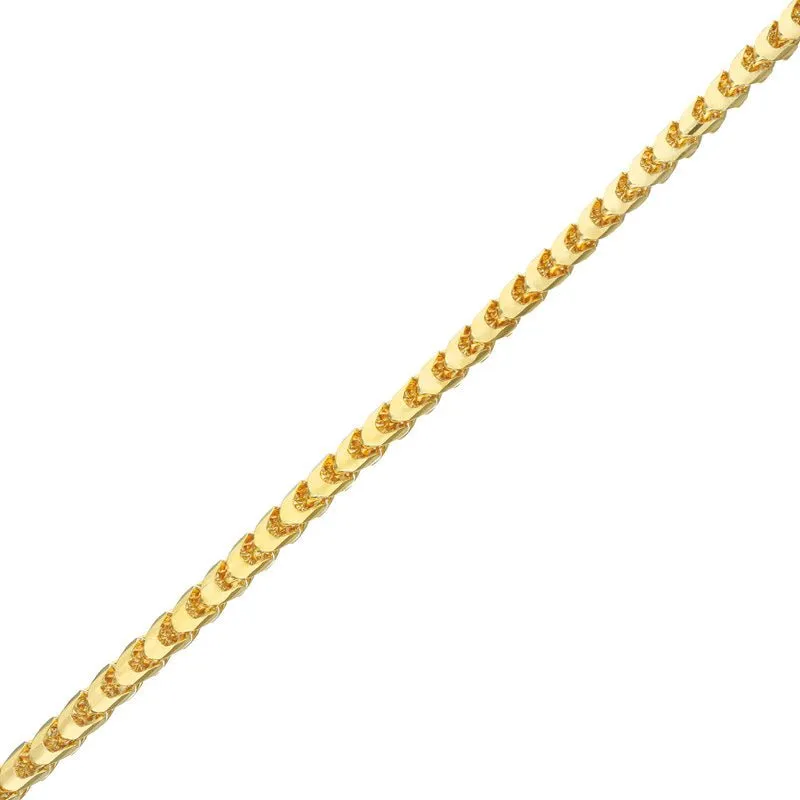 Gold Franco Bracelet (6.5mm, Diamond Clasp)