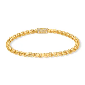Gold Moon Link Bracelet (5mm, Diamond Clasp)