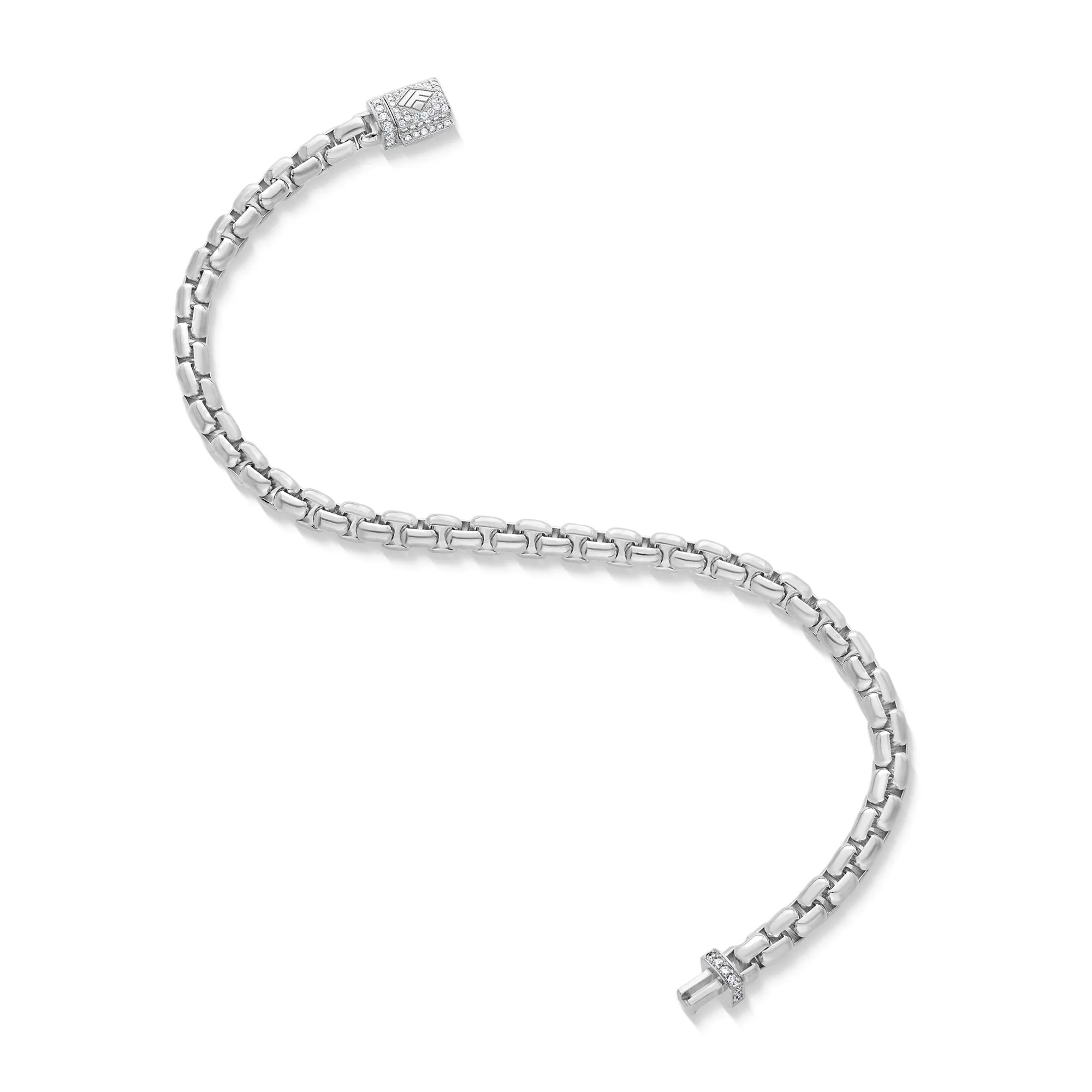 Gold Moon Link Bracelet (5mm, Diamond Clasp)
