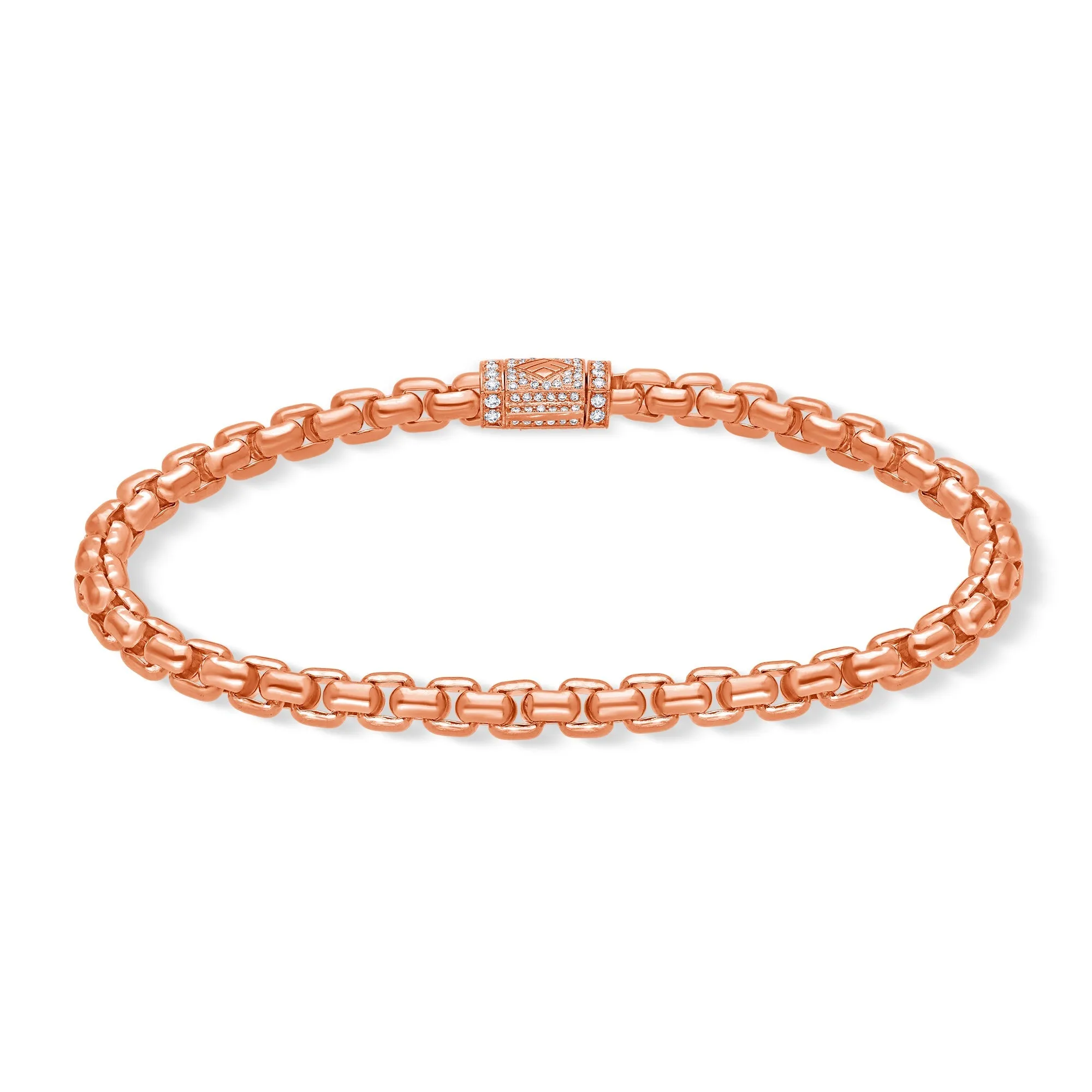 Gold Moon Link Bracelet (5mm, Diamond Clasp)