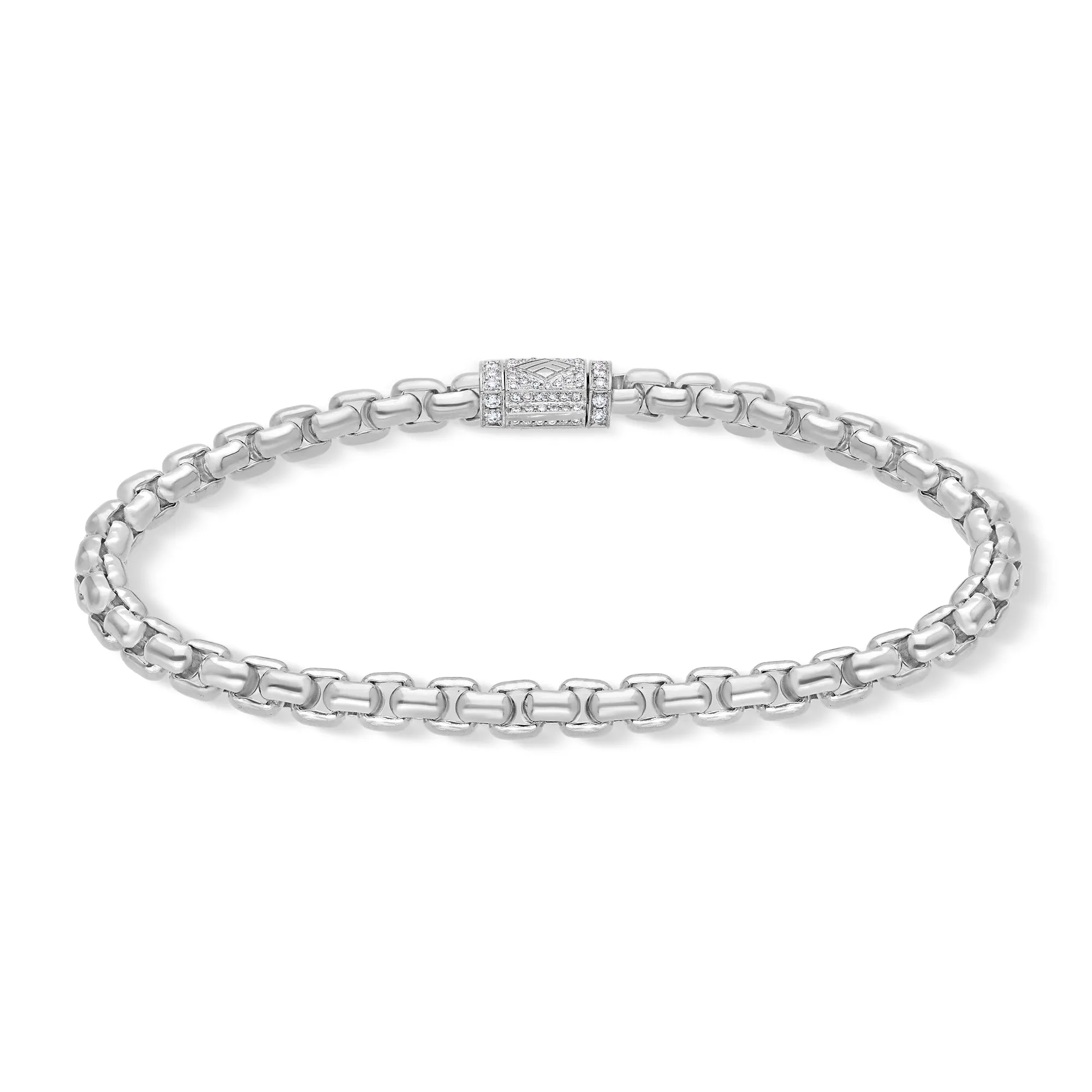 Gold Moon Link Bracelet (5mm, Diamond Clasp)