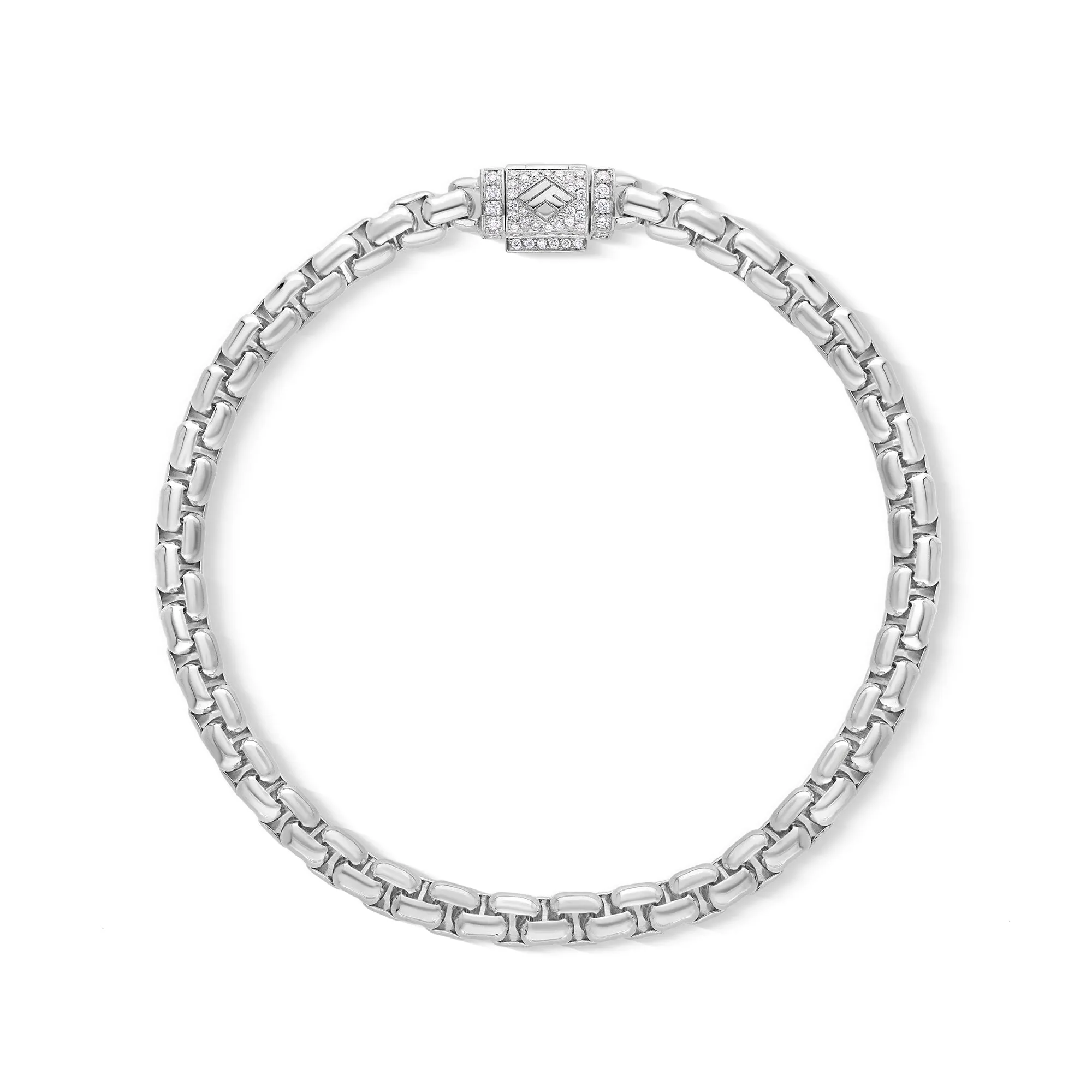 Gold Moon Link Bracelet (5mm, Diamond Clasp)